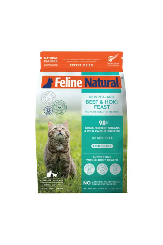 Feline Natural フリーズドライ ビーフ&ホキ(320g*4袋セット Feline Natural フリーズドライ ビーフ&ホキ(320g*4袋セット