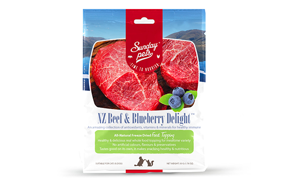 SundayPets フリーズドライトッピング　ビーフ&ブルーベリーディライト５０g